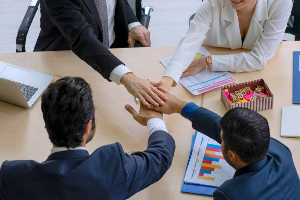 istock White collar workers engagement and meeting. 1351650142