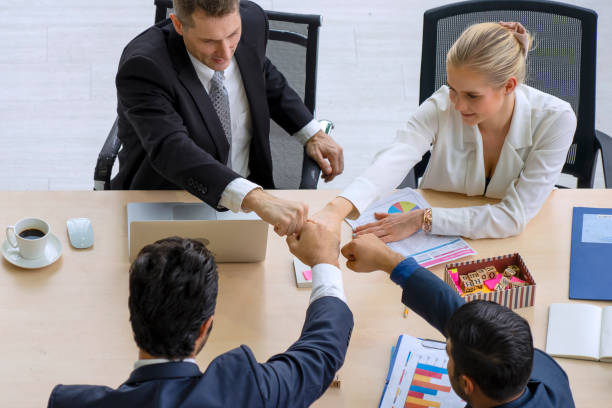 White collar workers engagement and meeting.