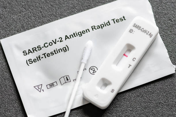 negative covid-19 antigen test kit - deney fotoğraflar stok fotoğraflar ve resimler