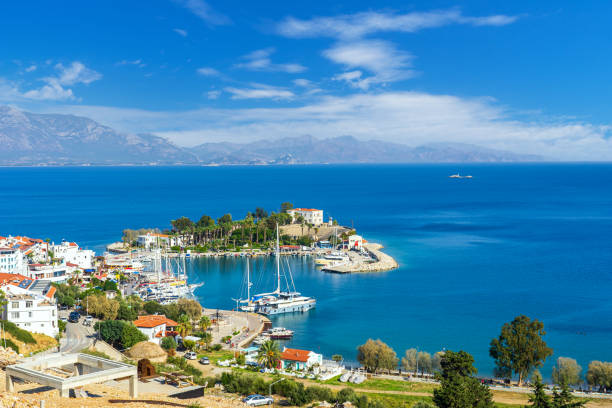 Datca Harbour view. Datca is populer tourist destination in Turkey. stock photo
