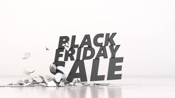 istock Ground breaking Black friday sale. 3d illustration 1351652150