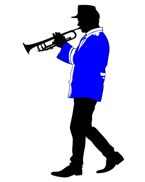 ilustrações de stock, clip art, desenhos animados e ícones de military music - trumpet brass instrument marching band musical instrument