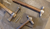 istock hummers, all blacksmith tools in forge 1351656345