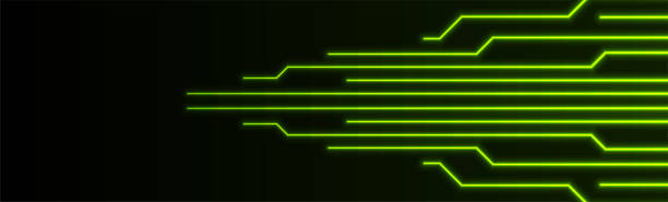 Free Stock Photo of Green Lines Background Shows Information Technoloy ...