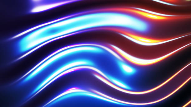 istock Abstract background, liquid metal waves with neon colors lights 1351657669
