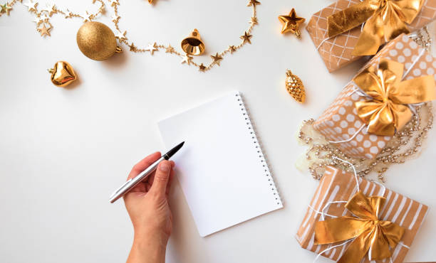 istock new year gifts and decorations on white background top view- Image 1351658600