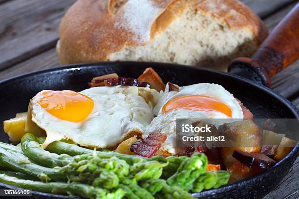 Lunch Stock Photo - Download Image Now - Asparagus, Bacon, Black Color