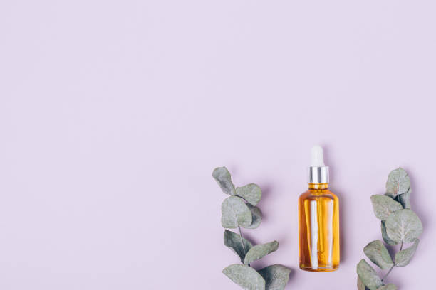 istock Composition with natural cosmetic oil bottle 1351664440
