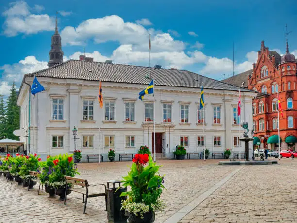 Town square at Ystad in Sweden.