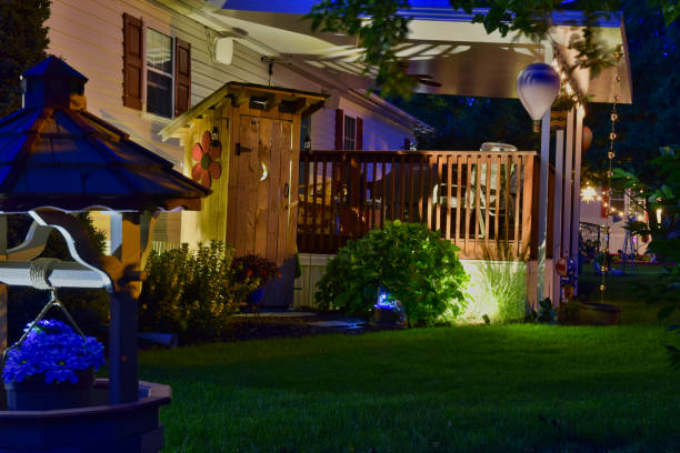 istock Mobile, Manufactured, Modular, Prefabbed Home as Seen at Dusk with Landscape Lighting 1351665256