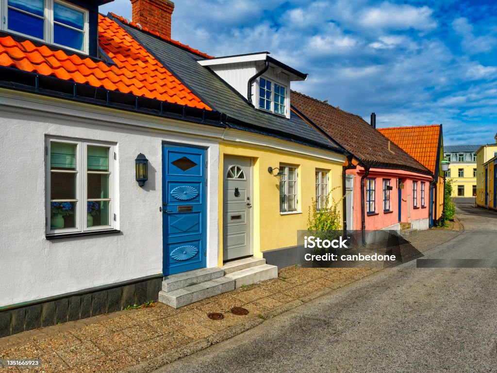 Street scene from the Swedish town of Ystad Sweden Street Stock Photo
