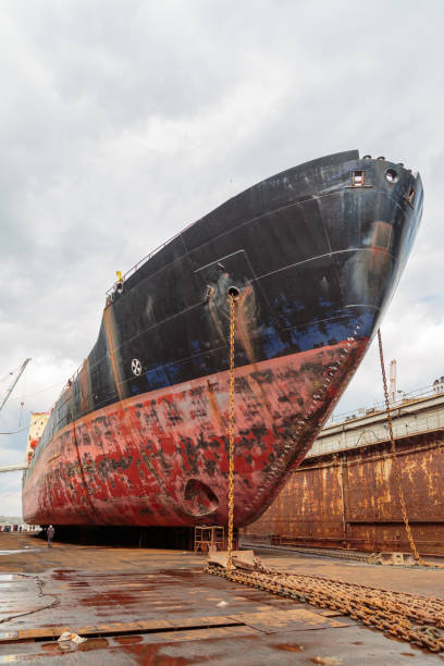 istock Dock with the repair ship in it. 1351666520