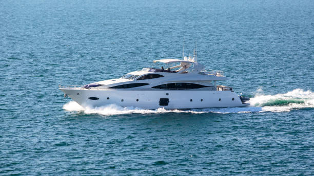 istock The walking boat floats in the sea. 1351667237