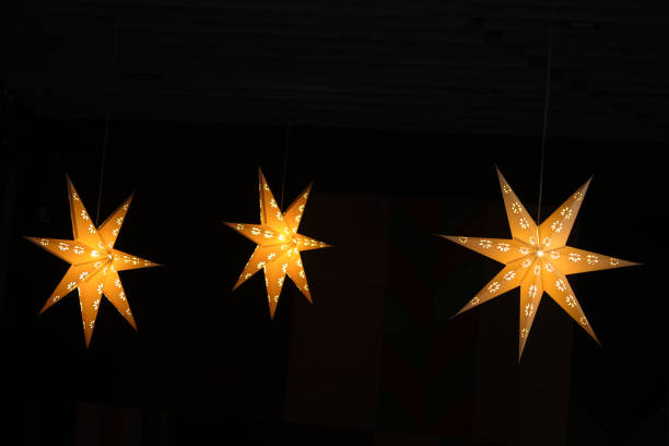 istock The light star shape hanging from ceiling decoration of the wedding 1351667512