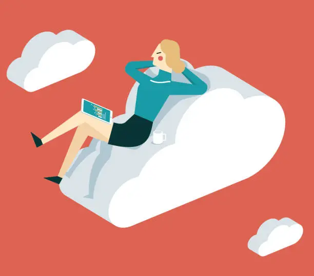 Vector illustration of Businesswoman - Relaxation