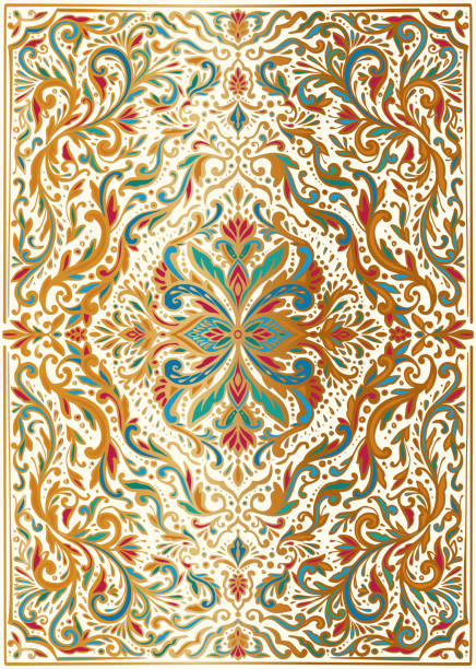 Luxury pattern on a beige background. Vector mandala template. Golden design elements. Traditional Turkish, Indian motifs. Great for fabric and textile, wallpaper, packaging or any desired idea. Vector illustration. symbol of india stock illustrations