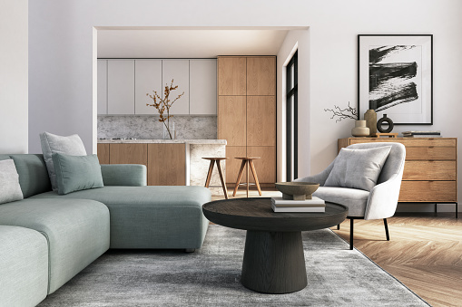 istock Modern living room interior - 3d render 1351673196