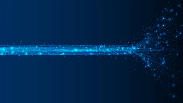 latar belakang teknologi. konsep visualisasi big data - serat optik ilustrasi stok