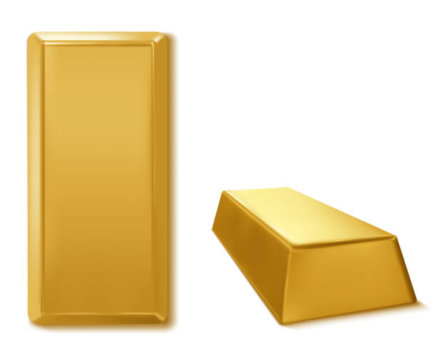 goldbarren isoliert auf weißem hintergrund. vektorillustration. - barren stock-grafiken, -clipart, -cartoons und -symbole