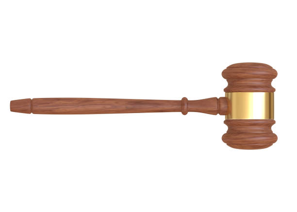 istock Wood Judge gavel isolated on a white background 1351681350
