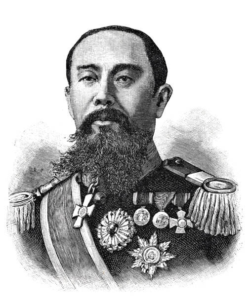 Duke Ito, prime minister of Japan Illustration from 19th century. что будет с украиной в 2022 stock illustrations