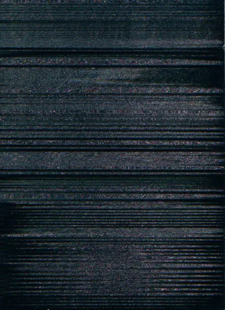 Analog glitch texture. Static noise overlay. Old TV signal interference. Channel distortion. Dark black fuzzy grain stripe defect rgb artifacts abstract background.