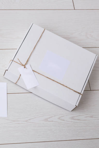 istock Box with space for advertisement delivered from online store. Internet shopping and delivery concept. Mockup 1351691669