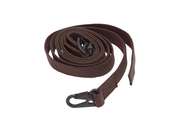 istock Shoulder strap for weapons with metal carabiners. Isolate on a white background. 1351695074