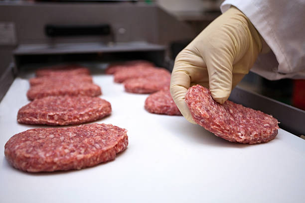 Meat production Line for the production of molded meat ground beef photos stock pictures, royalty-free photos & images
