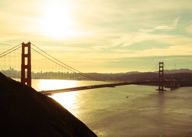 istock Golden Sky Golden Gate 1351702160