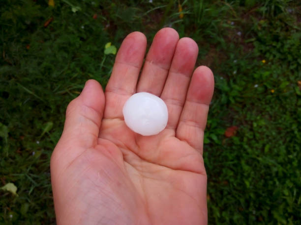 istock A large hailstone in your hand after a summer hurricane 1351702429