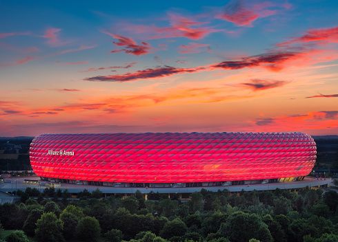 Famous football stadium Allianz Arena in Munich, Bavaria, Germany, Europe