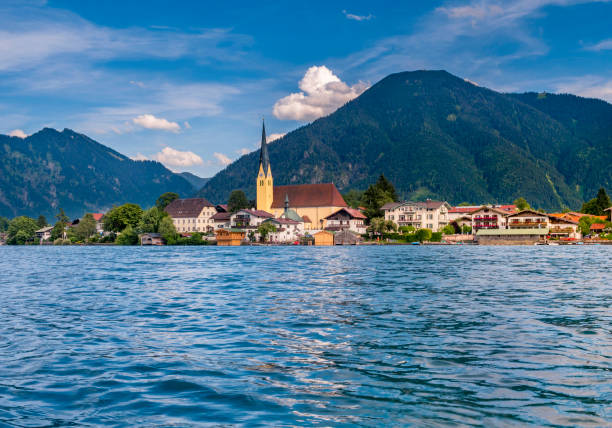 로타흐 에거른 앳 테게른제 호수, 어퍼 바이에른 - tegernsee lake tegernsee lake mountain 뉴스 사진 이미지