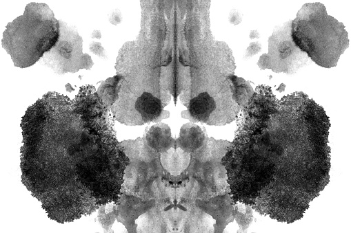 Rorschach test Inkblot on a white background.