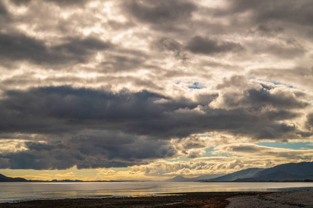 An cloudy autumnal 3 shot HDR image of Loch Linnhe at dusk, looking Southwest, taken from Ardgour, Lochaber, Scotland.