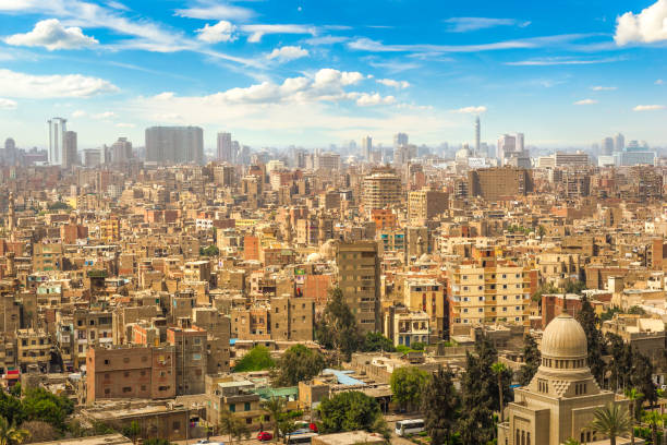 Architecture of Cairo, view on city from above