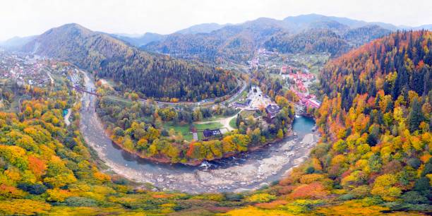 istock Road Carpathians autumn mountains 1351711488