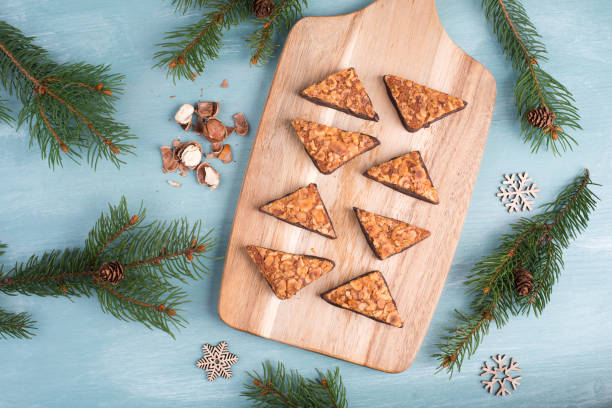 istock Nut corner, traditional german sweets called Nussecke, covered with chocolate 1351712934