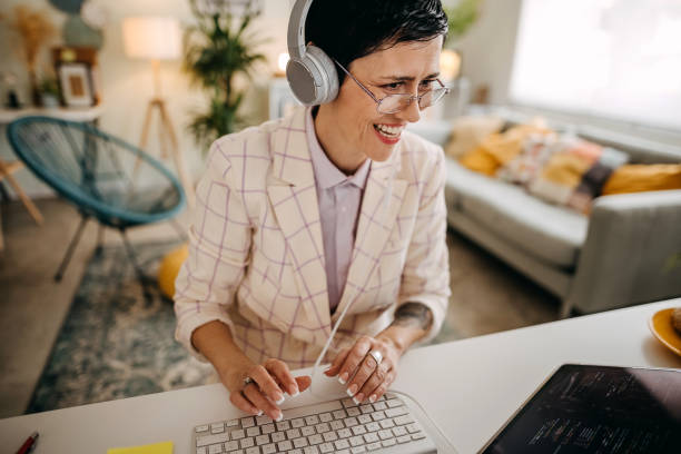istock Business meeting on video call during 1351714531