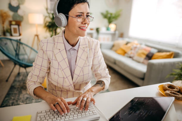 istock Business meeting on video call during 1351714533