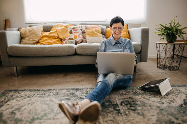 istock Young woman working at home 1351714698