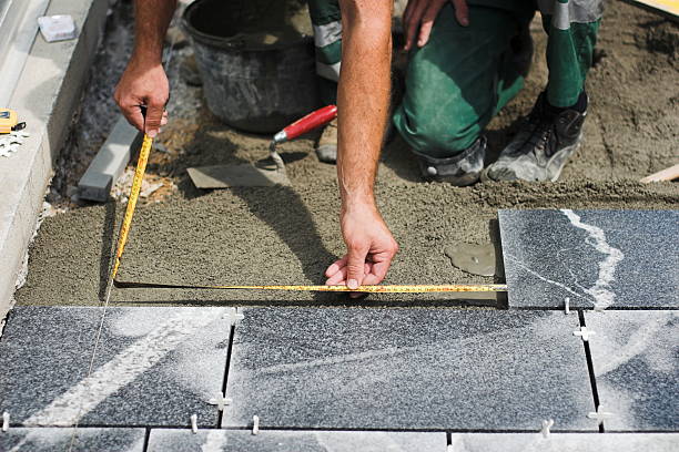 istock Man laying of stone plates 135171516