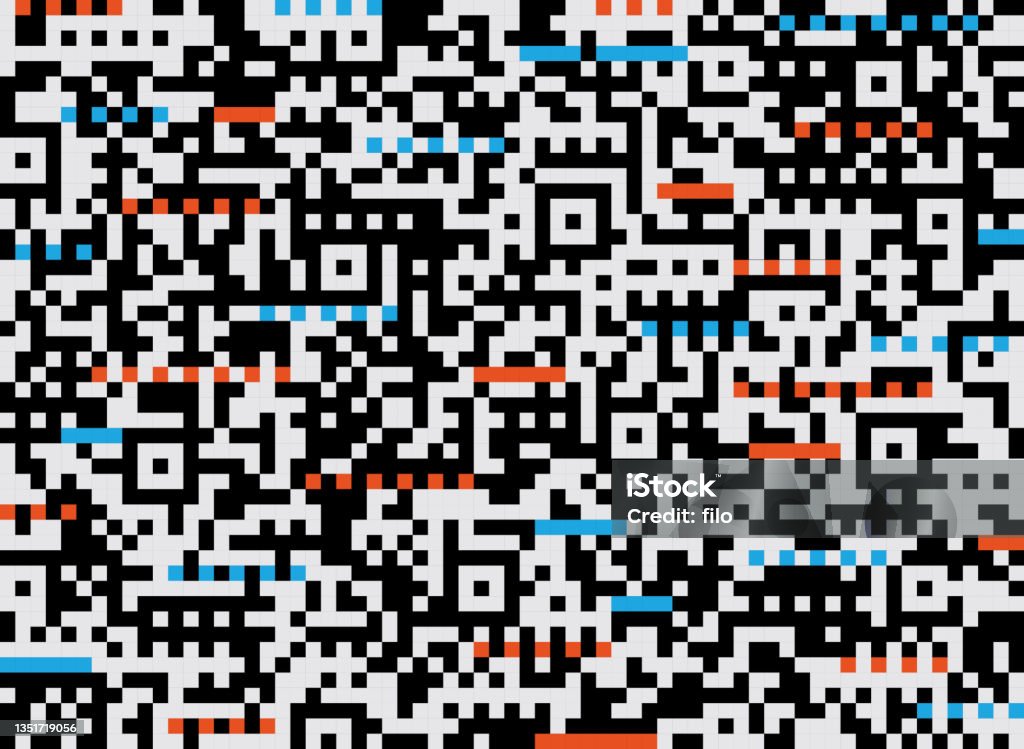 Qr Code Barcode Scanning Abstract Background Pattern Stock Illustration ...