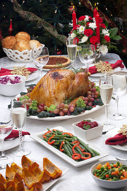 istock Roasted Turkey and Christmas Tree 135172150