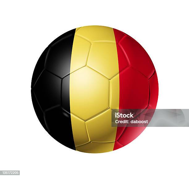 Soccer Football Ball With Belgium Flag Stockfoto en meer beelden van België - België, Internationaal voetbalevenement, Afbeelding