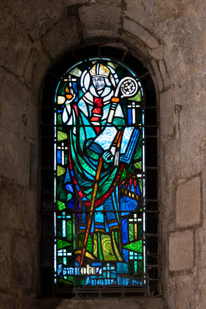 istock Religious stained glass in France 1351726921