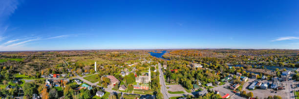 istock Aerial townscape and Trent River, Hastings, Canada 1351742016