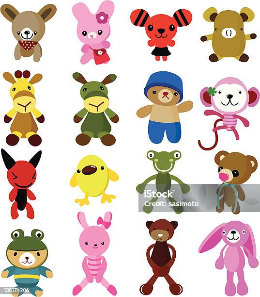 Cute Vector Cartoon Characters Dograbbitgiraffebearmonkey Stock Illustration - Download Image Now