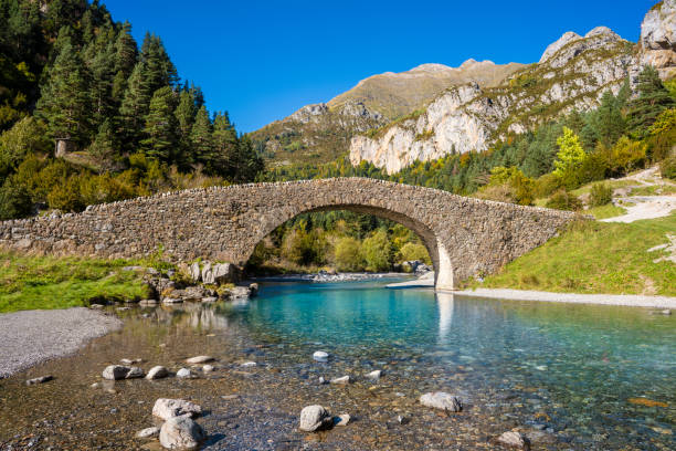 istock San Nicolas romanesque bridge Ara river Bujaruelo, Ordesa Huesca 1351744629