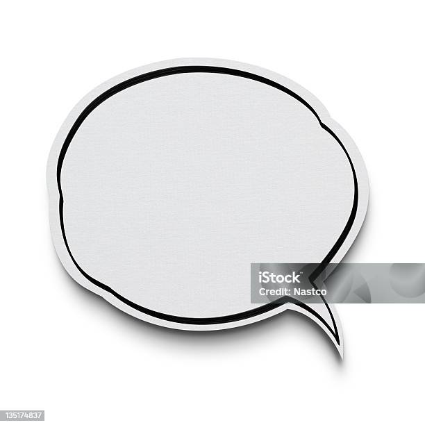 Speech Bubble On White With Clipping Path Stock Photo - Download Image Now - Speech Bubble, Adhesive Note, Paper